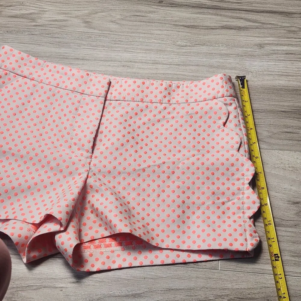 J.Crew Polka Dot Shorts Women's 6 Pink Coral Dressy Casual Preppy Summer Spring
